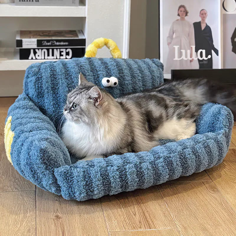 Winter Warm Puppy Sofa Bed – Cozy Cat & Dog Kennel Nest with Cushion Mat