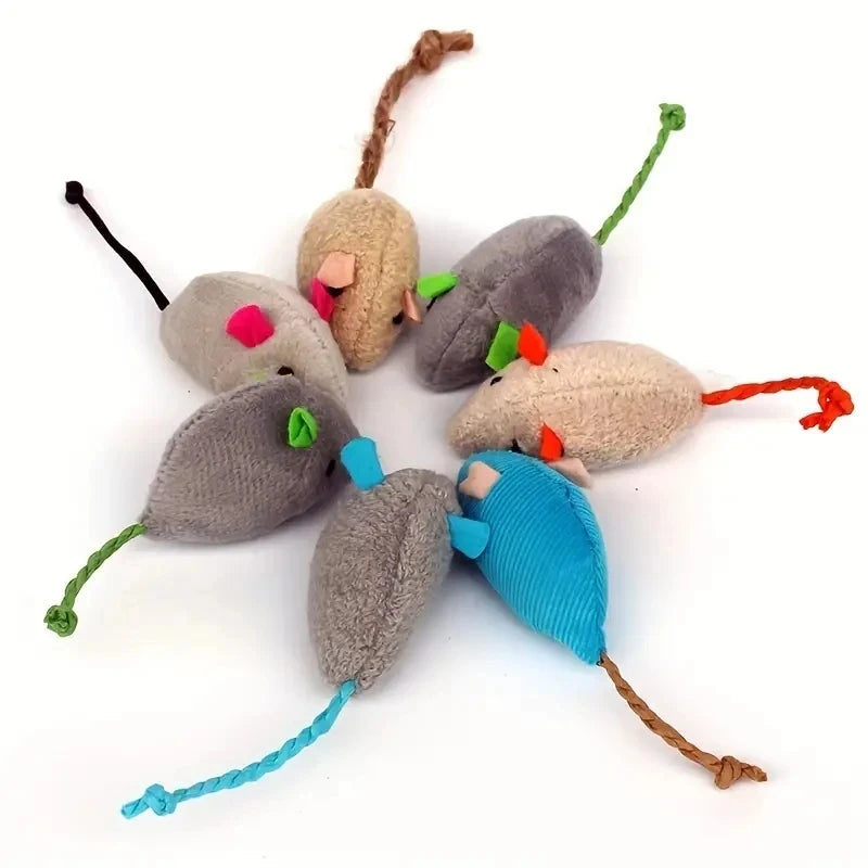 8-Pack Simulated Mouse Cat Toys – Interactive Catnip Toys for Indoor Cats and Kittens