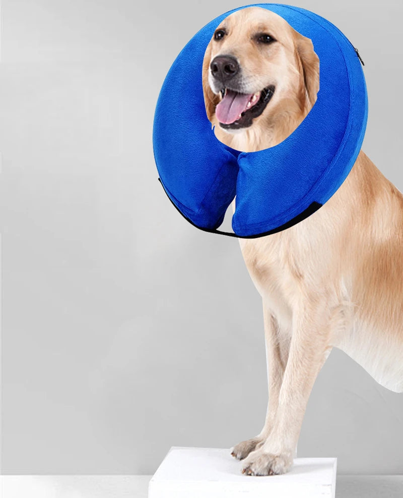 Inflatable Dog & Cat Recovery Collar – Soft Protective Anti-Bite Neck Ring (Elizabethan Style)