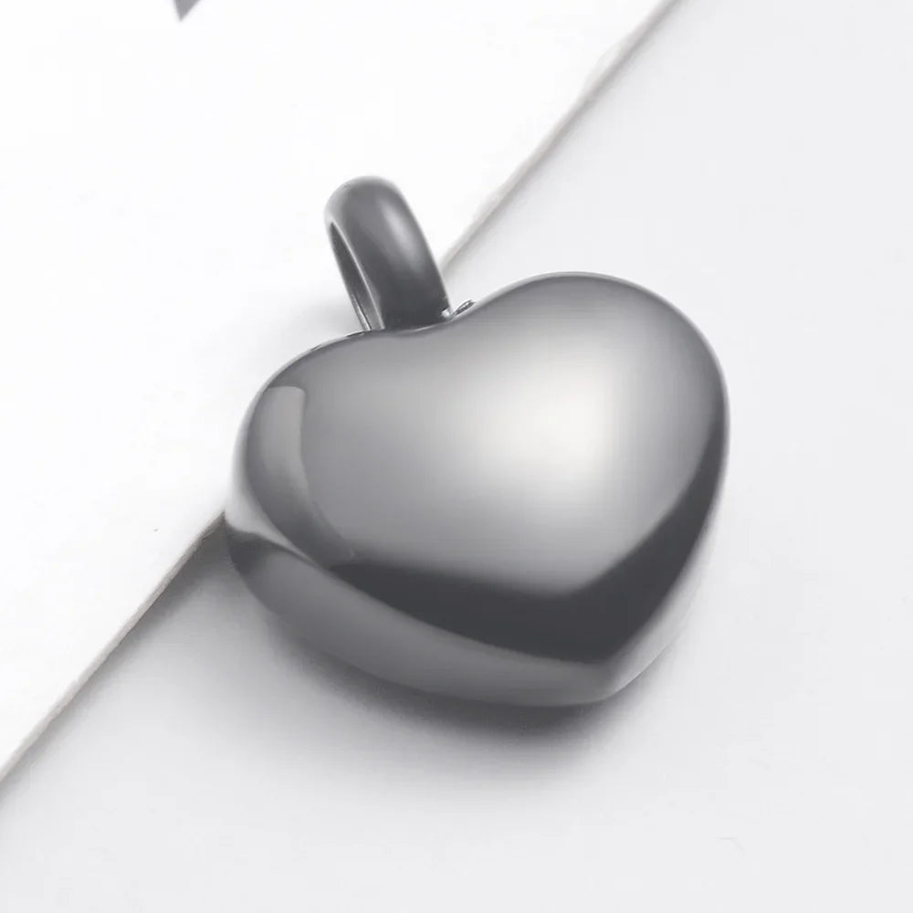 Small Heart Cremation Urn Necklace – Stainless Steel Memorial Keepsake Ash Pendant Jewelry
