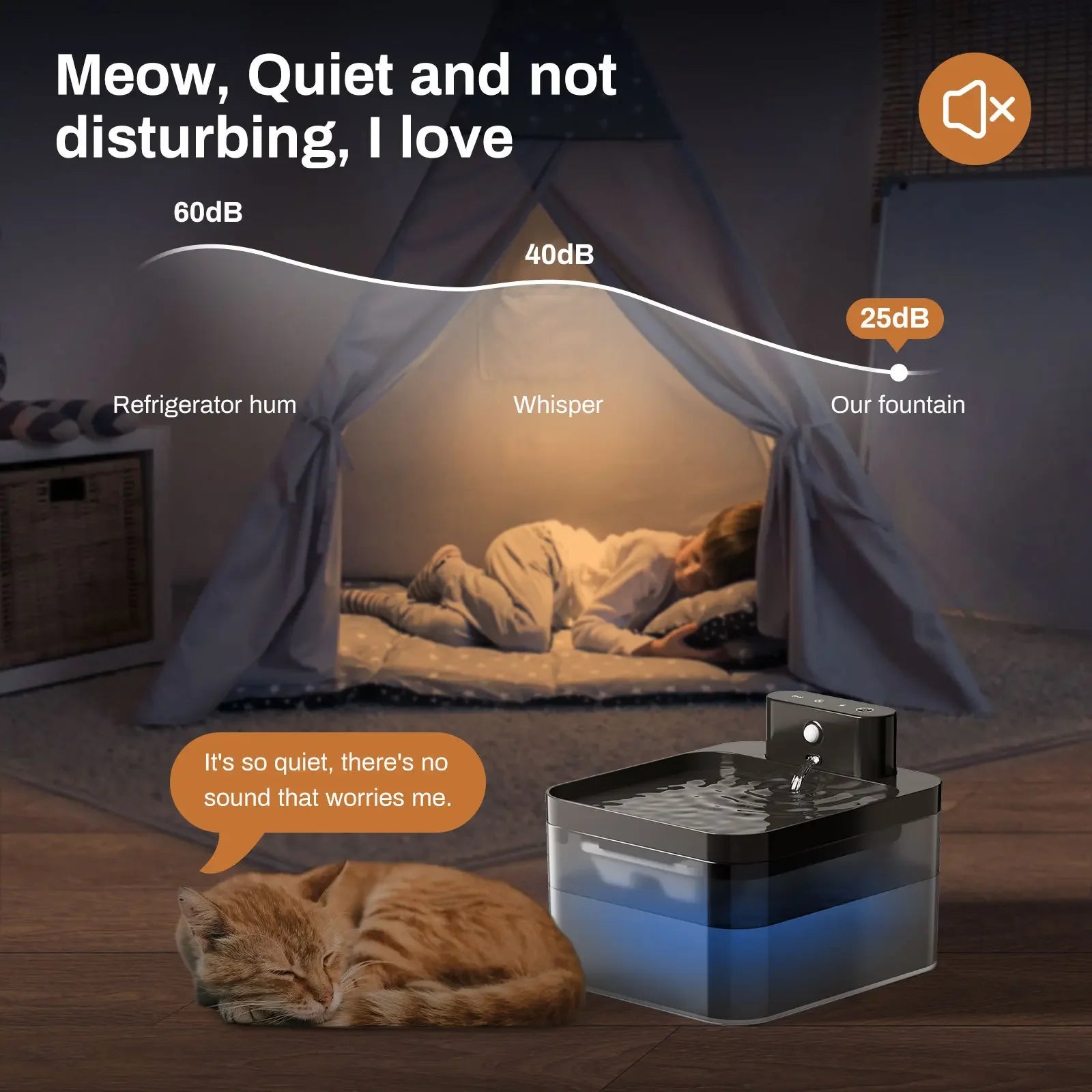 2.2L Wireless Cat Water Fountain – Battery Operated with Motion Sensor | Quiet Pet Drinking Dispenser for Cats & Small Dogs