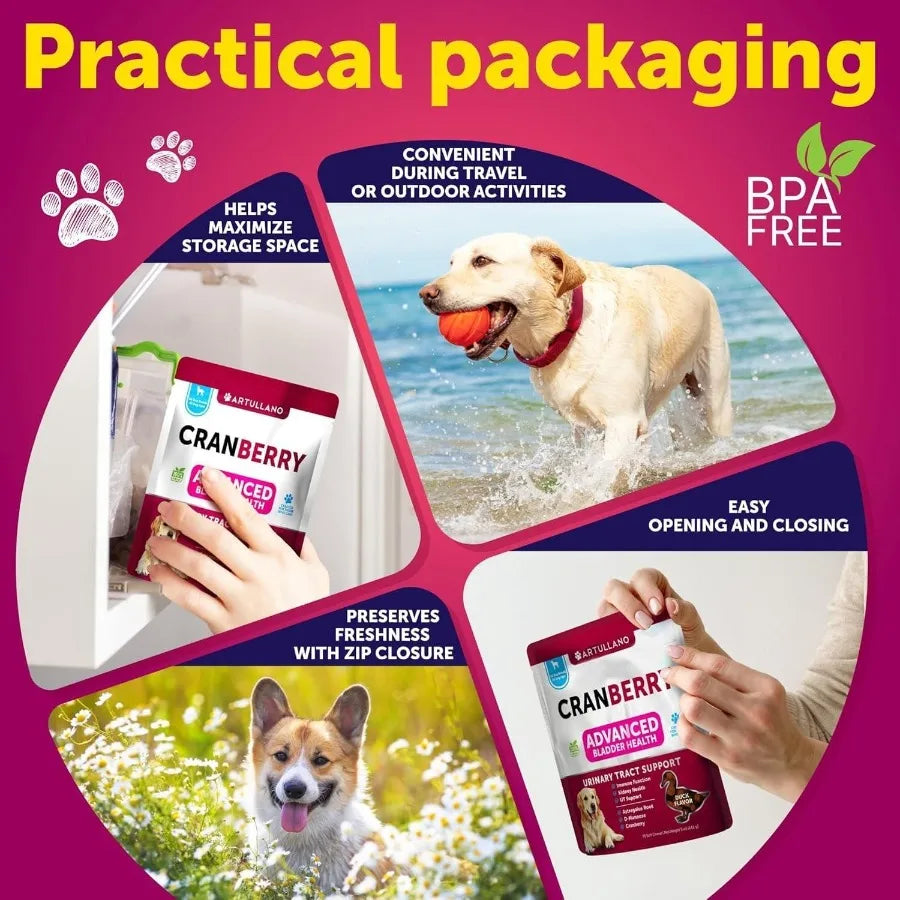 Dog UTI & Bladder Support Supplement – Cranberry Formula for Urinary Health & Incontinence Relief