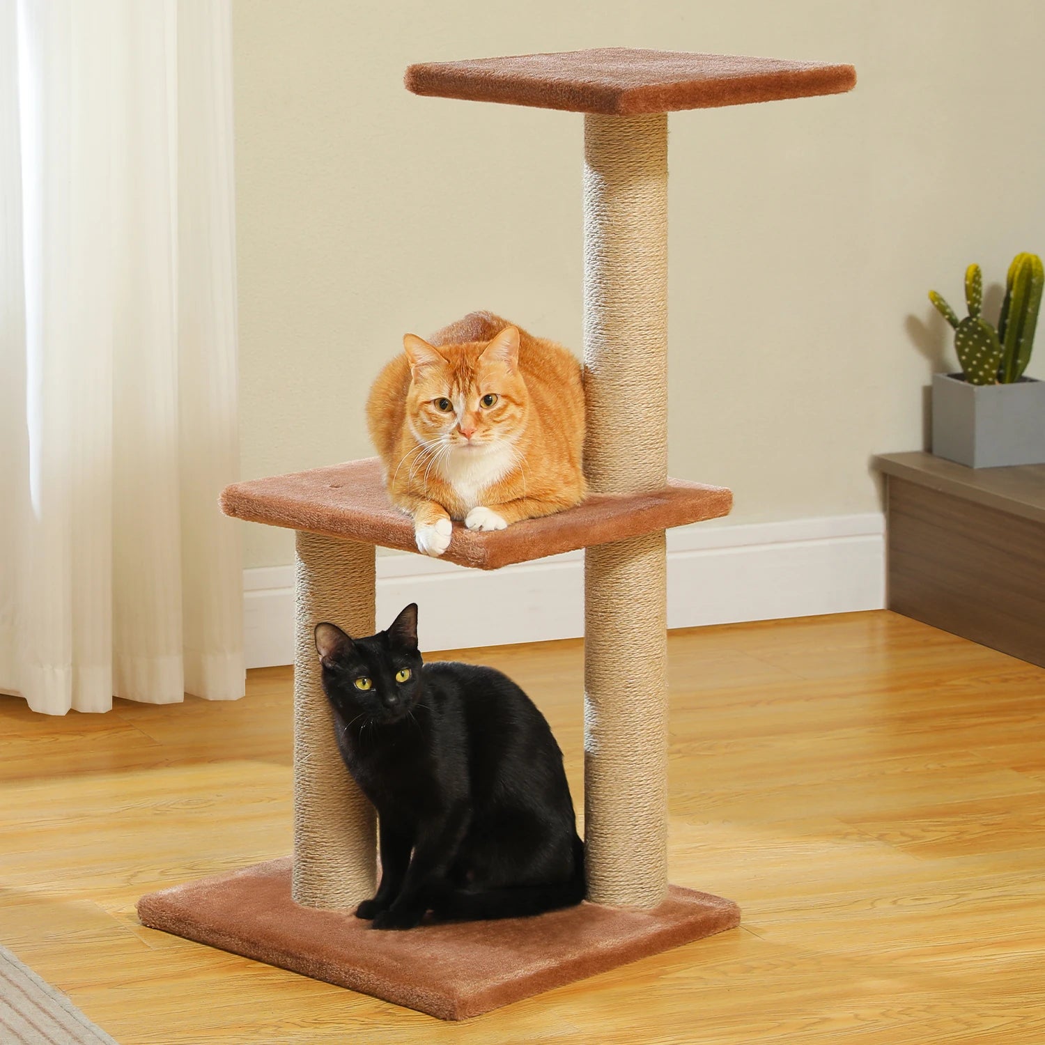 Cat Tree Tower for Indoor Cats – 2 Styles Cat Activity Center with Scratching Posts, Large Hammock & Removable Top Perch (Grey)