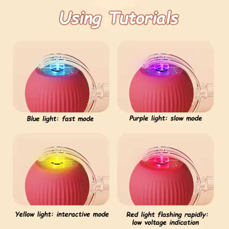 Rechargeable Cat Interactive Ball Toy – Automatic Rolling Ball with Tail for Smart Play