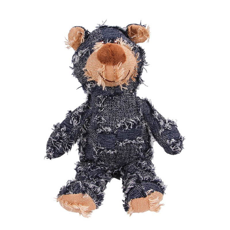 Teddy Bear Plush Dog Toy – Squeaky Interactive Chew Toy for Cleaning Teeth & Stress Relief