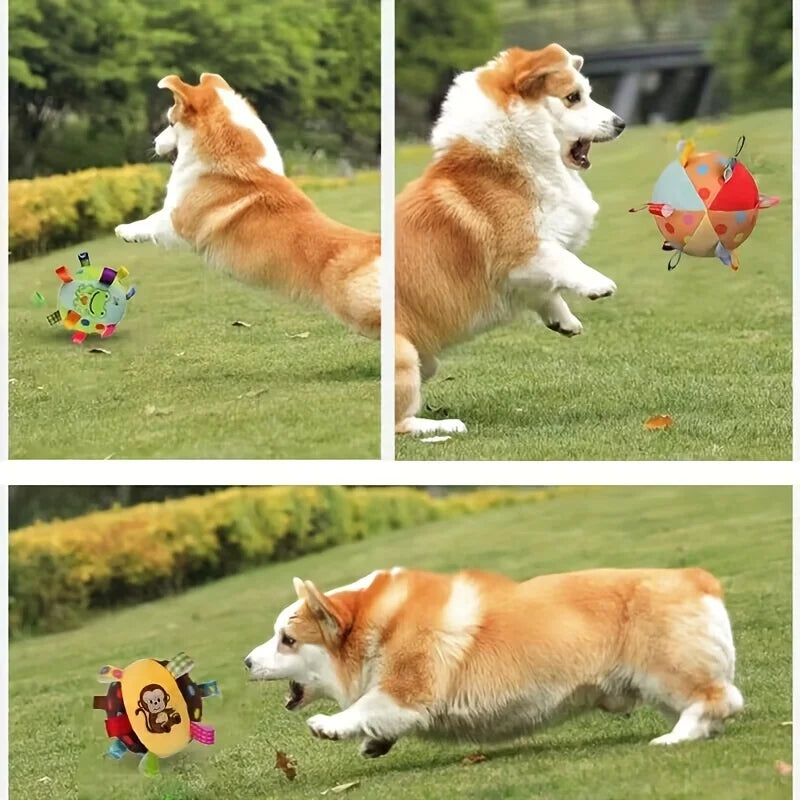 Interactive Ball Dog Toy – Aggressive Chewing, Training, Stress Relief, Bite-Resistant with Plush Handle