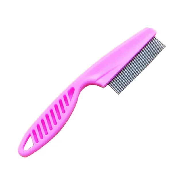 Pet Flea & Tick Remover Comb – Stainless Steel Grooming Brush for Dogs & Cats | Lice Repellent & Hair Cleaner Tool