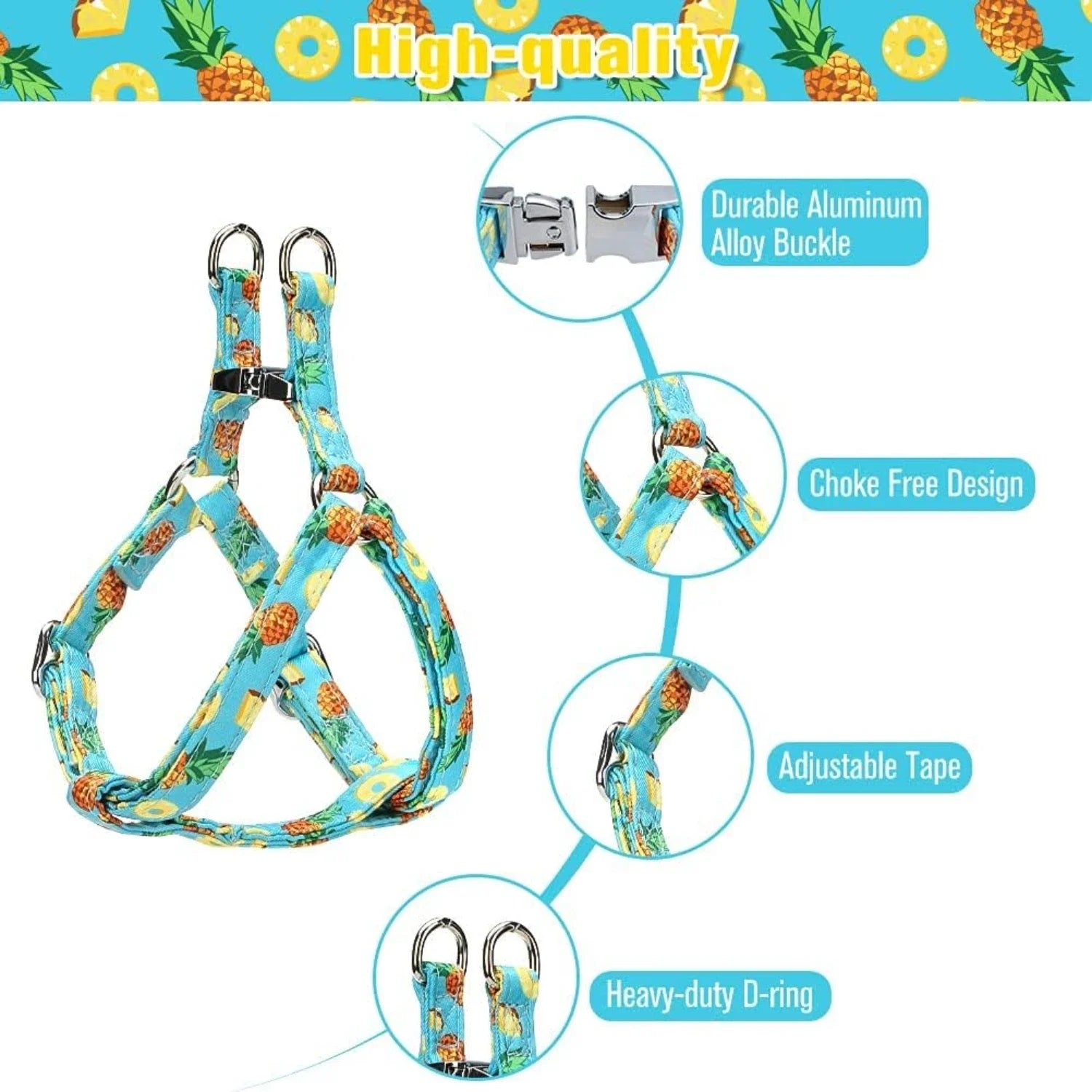 Adjustable No Pull Dog Harness & Leash Set – Heavy Duty Comfortable Vest for Small & Medium Puppies