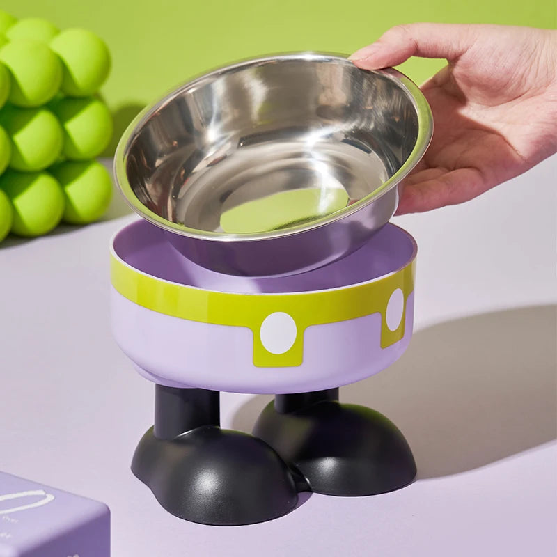 Elevated Stainless Steel Pet Bowl – Colorful High-Legged Food & Water Bowl for Dogs & Cats