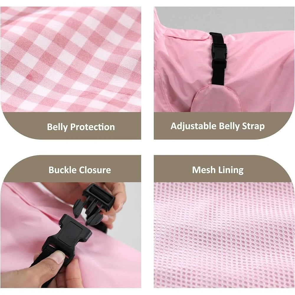 Breathable Waterproof Dog Raincoat – Adjustable Hooded Poncho with Leash Hole & Reflective Strips | For Small, Medium & Large Dogs
