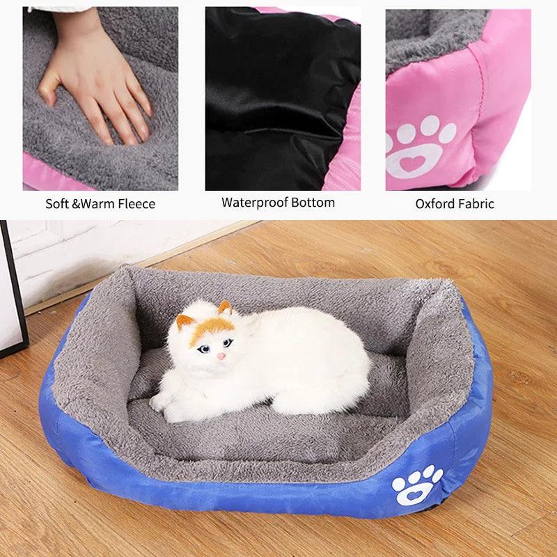 4 Styles Plush Pet Sofa Bed – Removable Washable Cover & Waterproof Upholstery for Dogs & Cats (All Seasons)