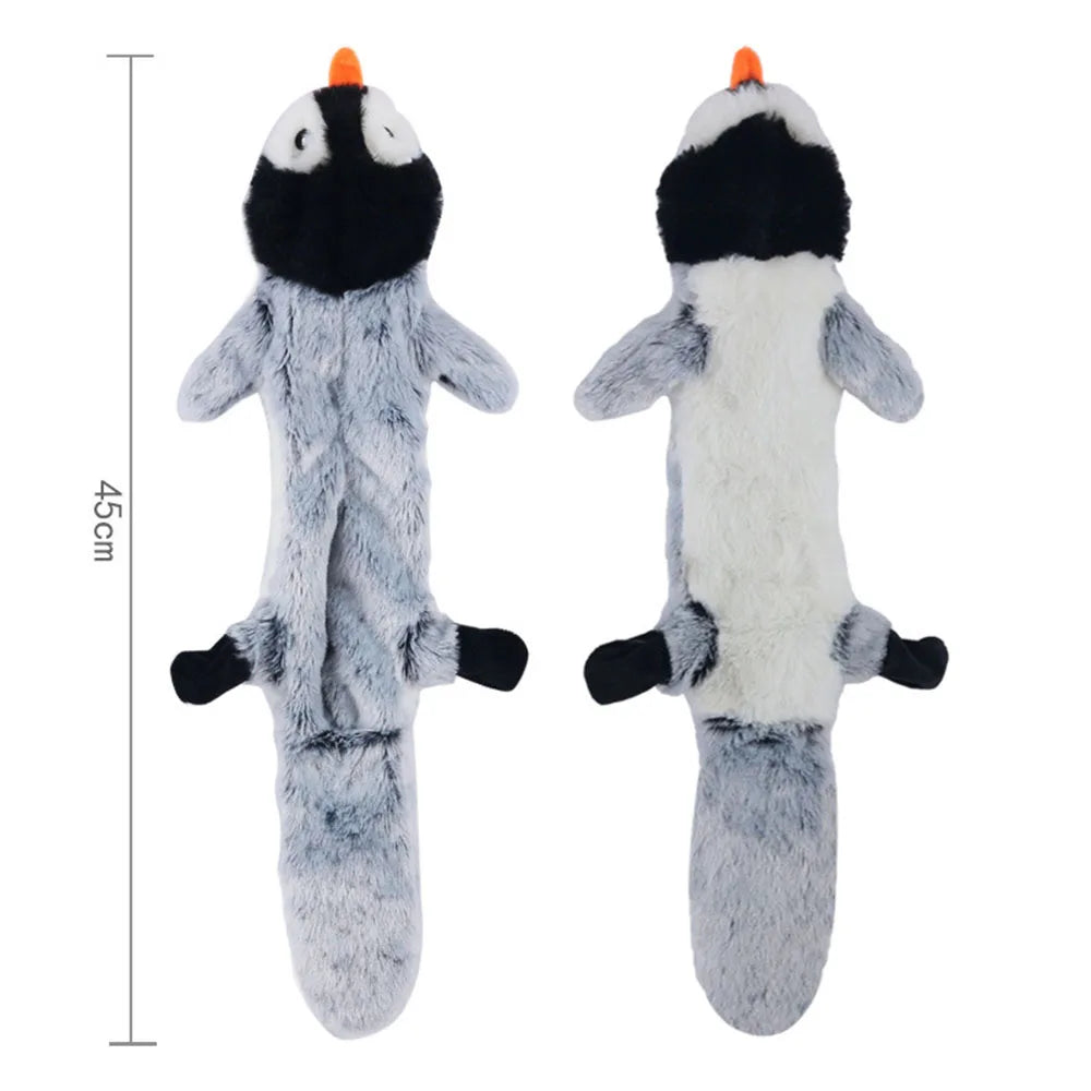 Stuffingless Plush Dog Toy – Durable Squeaky & Crinkle Chew Toy for Dogs (Simulated Animal Design)