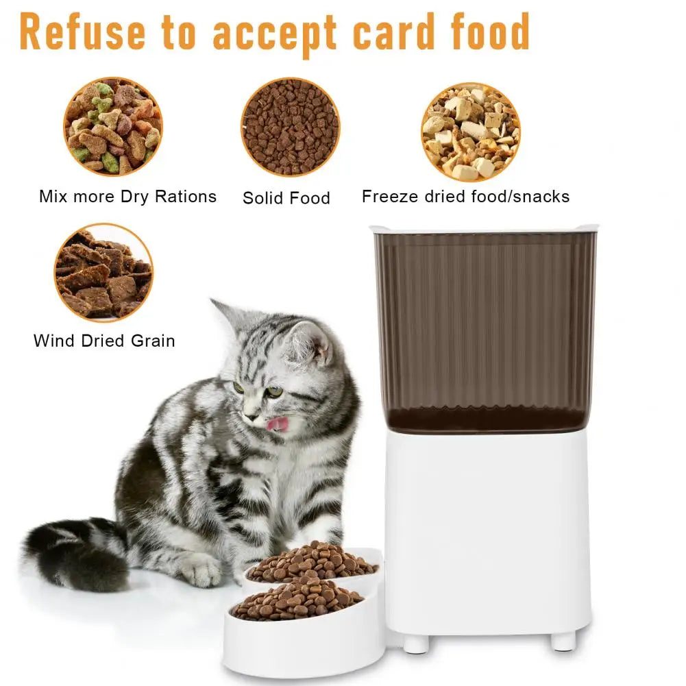 Smart Pet Feeder with WiFi & Dual Bowls – 5L Auto Dispenser for Cats & Dogs (App Control, USB & Battery Powered)