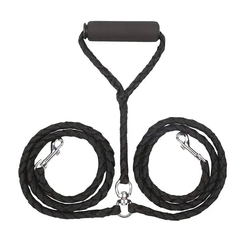 Double Dog Leash – 360° Swivel Tangle-Free Nylon Walking Leash for Two Pets