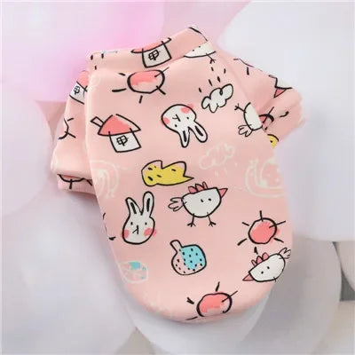 Cartoon Pet Hoodie – Winter Sweatshirt Coat for Small Dogs & Cats