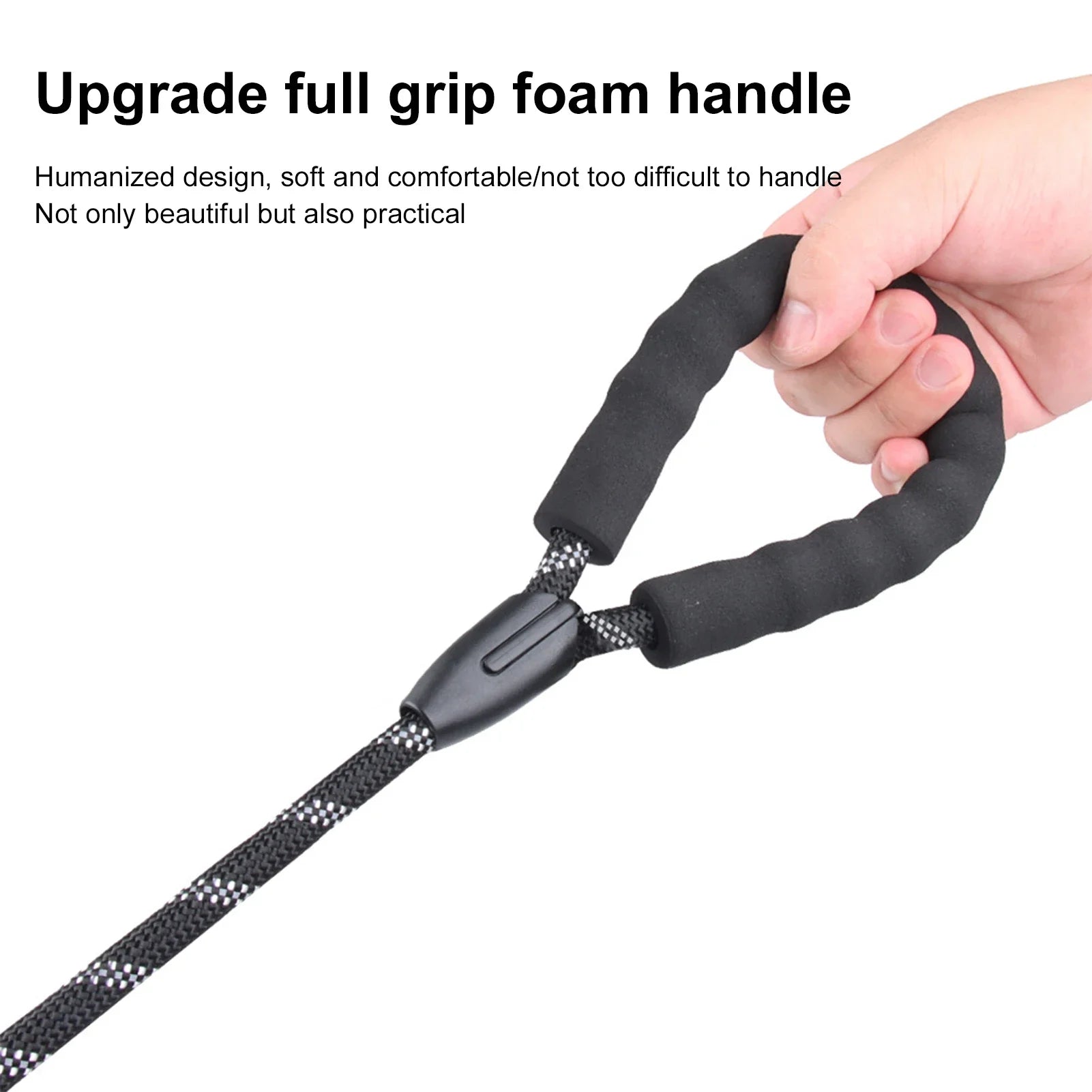 1.5m Reflective Nylon Dog Leash – Strong, Comfortable, and Safe for All Dog Sizes