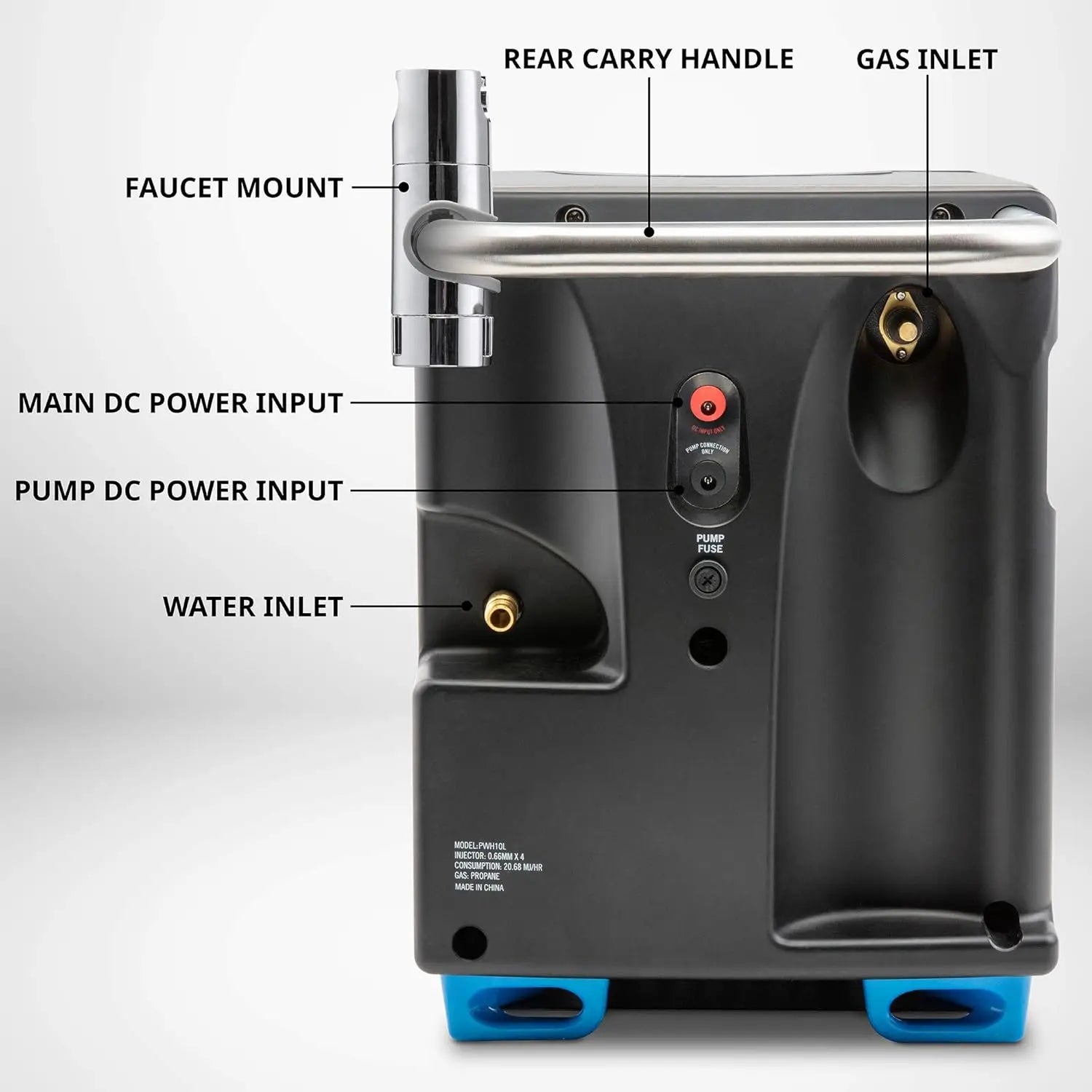 Portable Propane Water Heater & Shower Pump – Outdoor Hot Water System with LCD & Built-In Battery