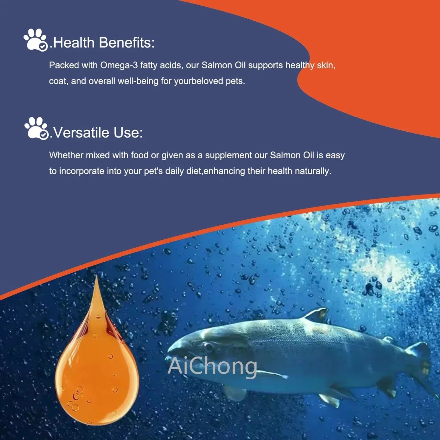 Human-Grade Salmon Oil for Dogs & Cats – Omega-3 Fatty Acid Supplement (100ml–500ml)