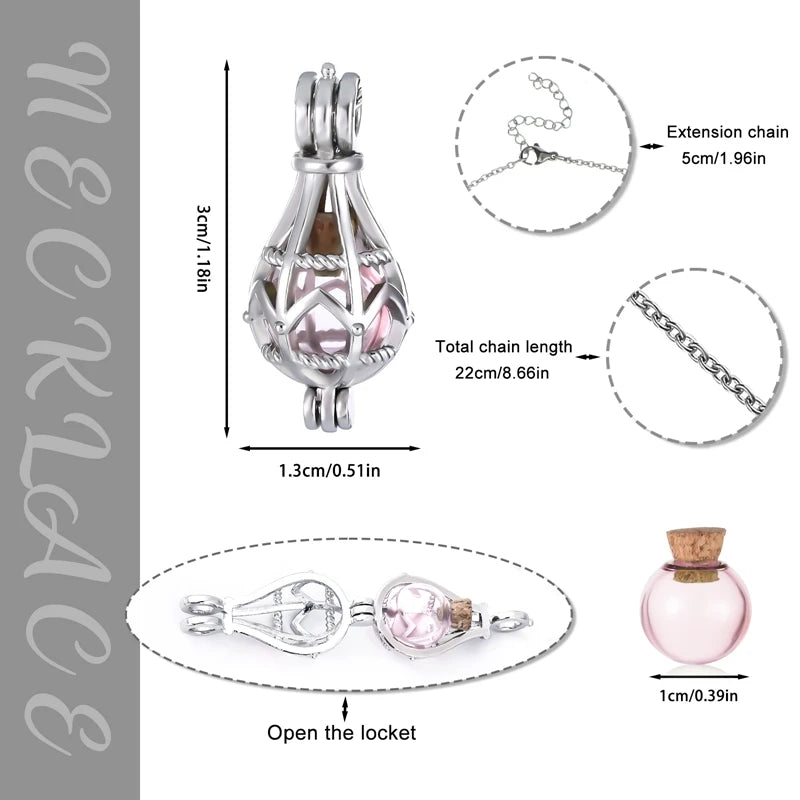 Hollow Teardrop Keepsake Urn Necklace for Ashes – Openwork Memorial Locket Pendant