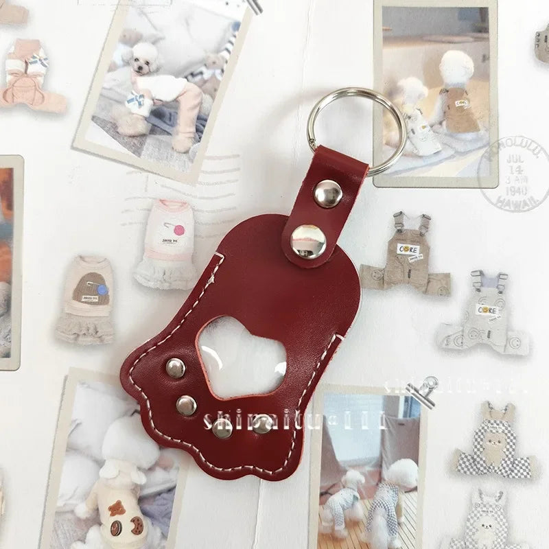 Leather Pet Hair Keepsake Keychain – Handmade Memorial Paw Charm for Dog & Cat Remembrance