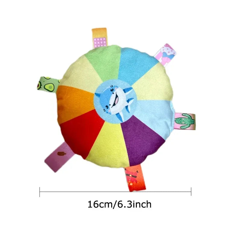 Funny Rainbow Plush Flying Saucer Dog Toy – Interactive Flying Disc for Outdoor Training & Chewing