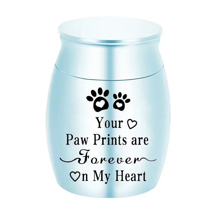 Metal Pet Urn – Decorative Keepsake Urn for Dog, Cat & Bird Ashes, Portable Memorial Cremation Urn
