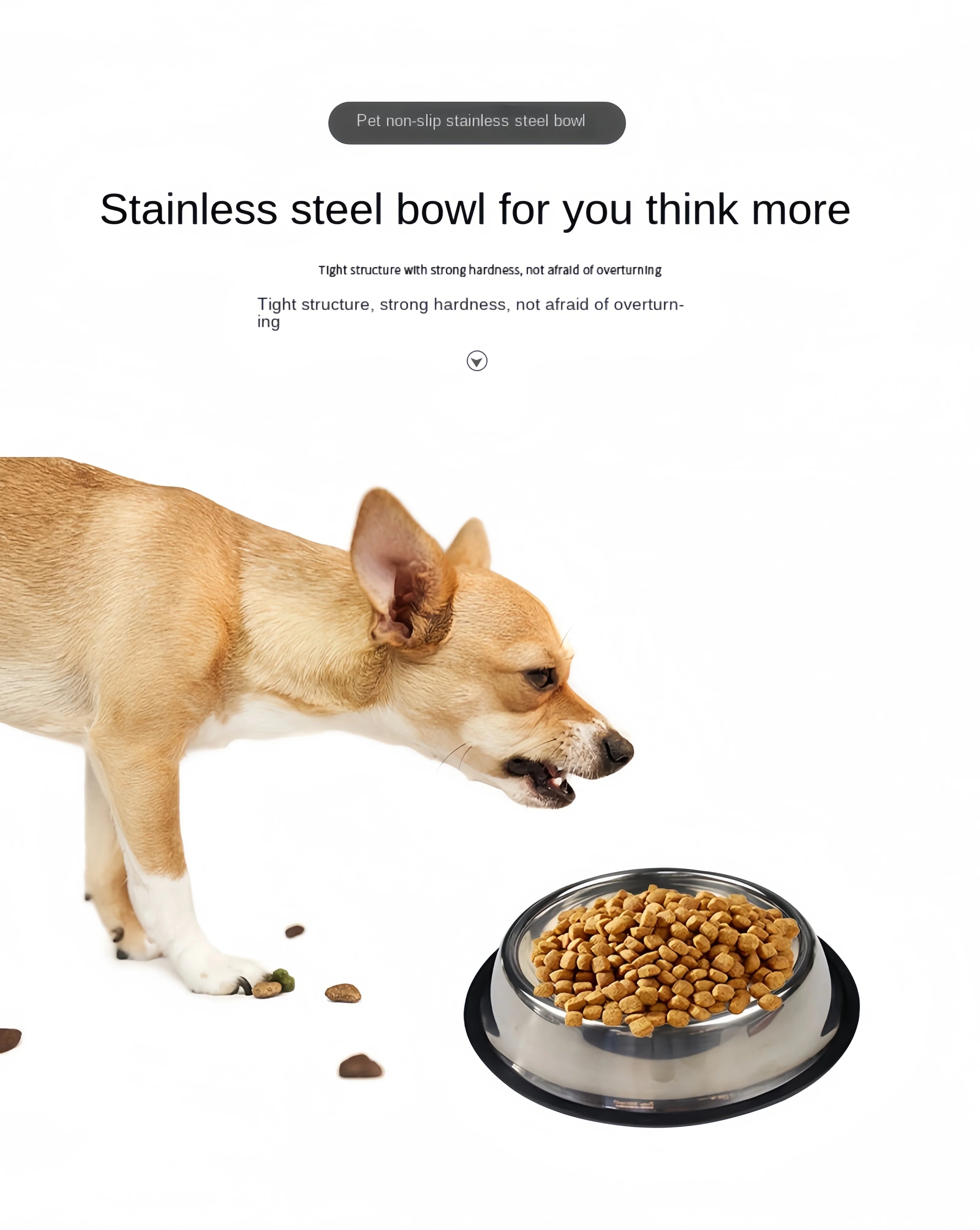 Stainless Steel Pet Bowl – Durable Feeding & Water Dish for Dogs & Cats (6 Sizes)