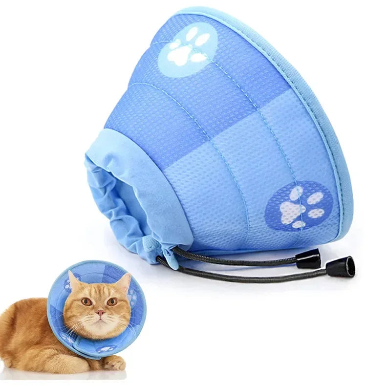 Adjustable Soft Cat Recovery Cone – Anti-Bite Protective Collar for Cats & Small Dogs