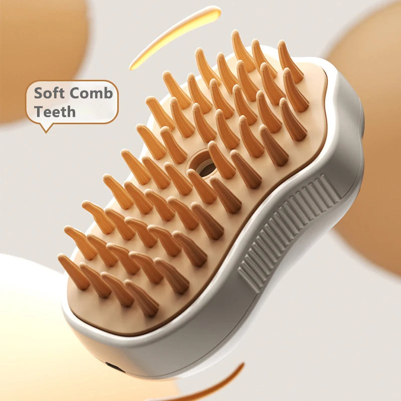 3-in-1 Steamy Pet Grooming Brush – Electric Spray Cat & Dog Hair Comb with Steam, Massage & Loose Hair Removal