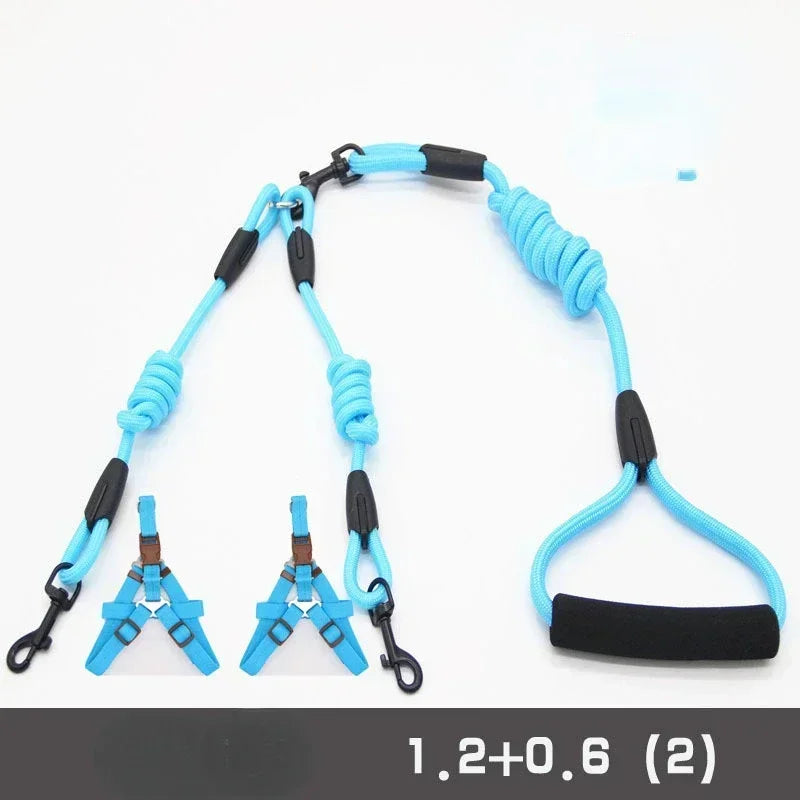 Double Dog Leash Coupler – No-Tangle Nylon Lead for Small Dogs Like Chihuahuas