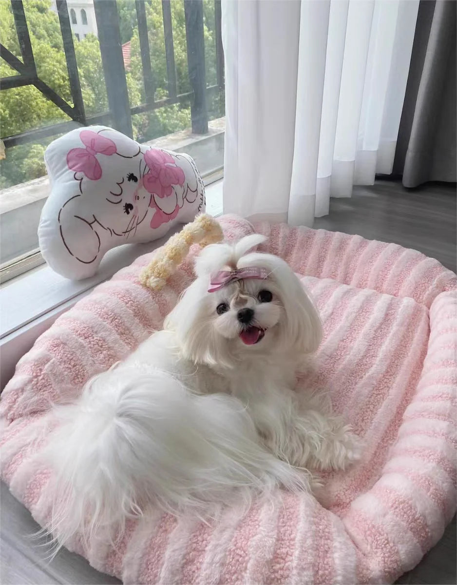 Winter Warm Puppy Sofa Bed – Cozy Cat & Dog Kennel Nest with Cushion Mat