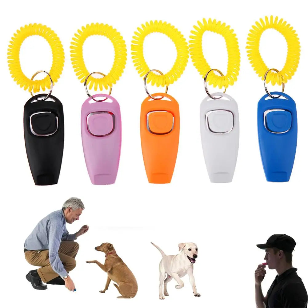 Pet Training Clicker & Whistle Combo – Sound-Based Training Aid with Key Ring for Dogs and Cats