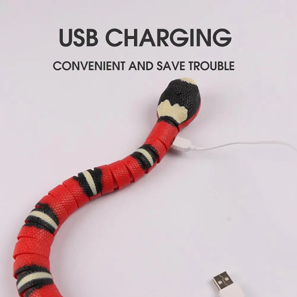 Smart Sensing Snake – Rechargeable Interactive Moving Cat Toy with Obstacle Detection & Escape Motion