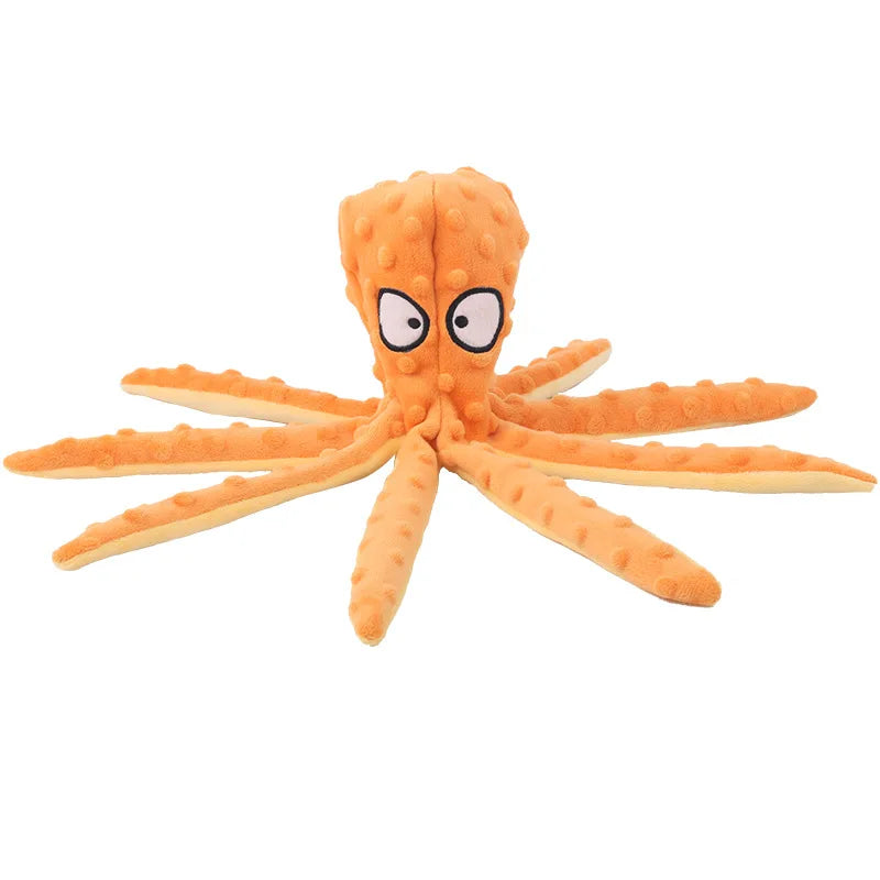 Octopus Plush Dog Toy – Bite-Resistant Squeaky Chew Toy for Puppies and Dogs, Soft & Durable Training Toy