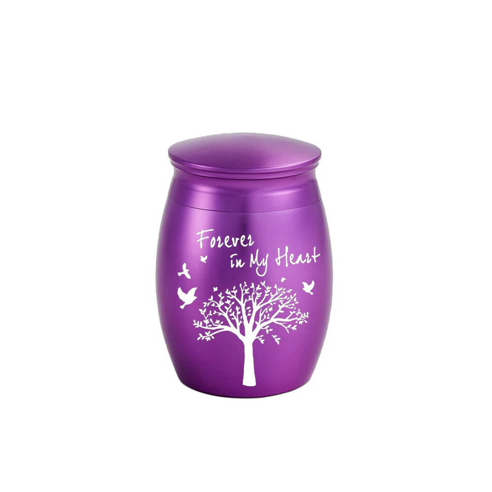 Mini Tree of Life Keepsake Urn – 7 Colors Small Aluminum Memorial Urn for Human Ashes