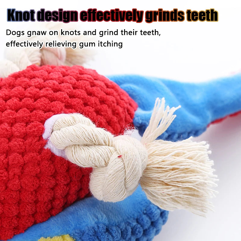 Indestructible Plush Parrot Dog Toy – Squeaky Stuffing-Free Durable Toy for Small & Large Dogs