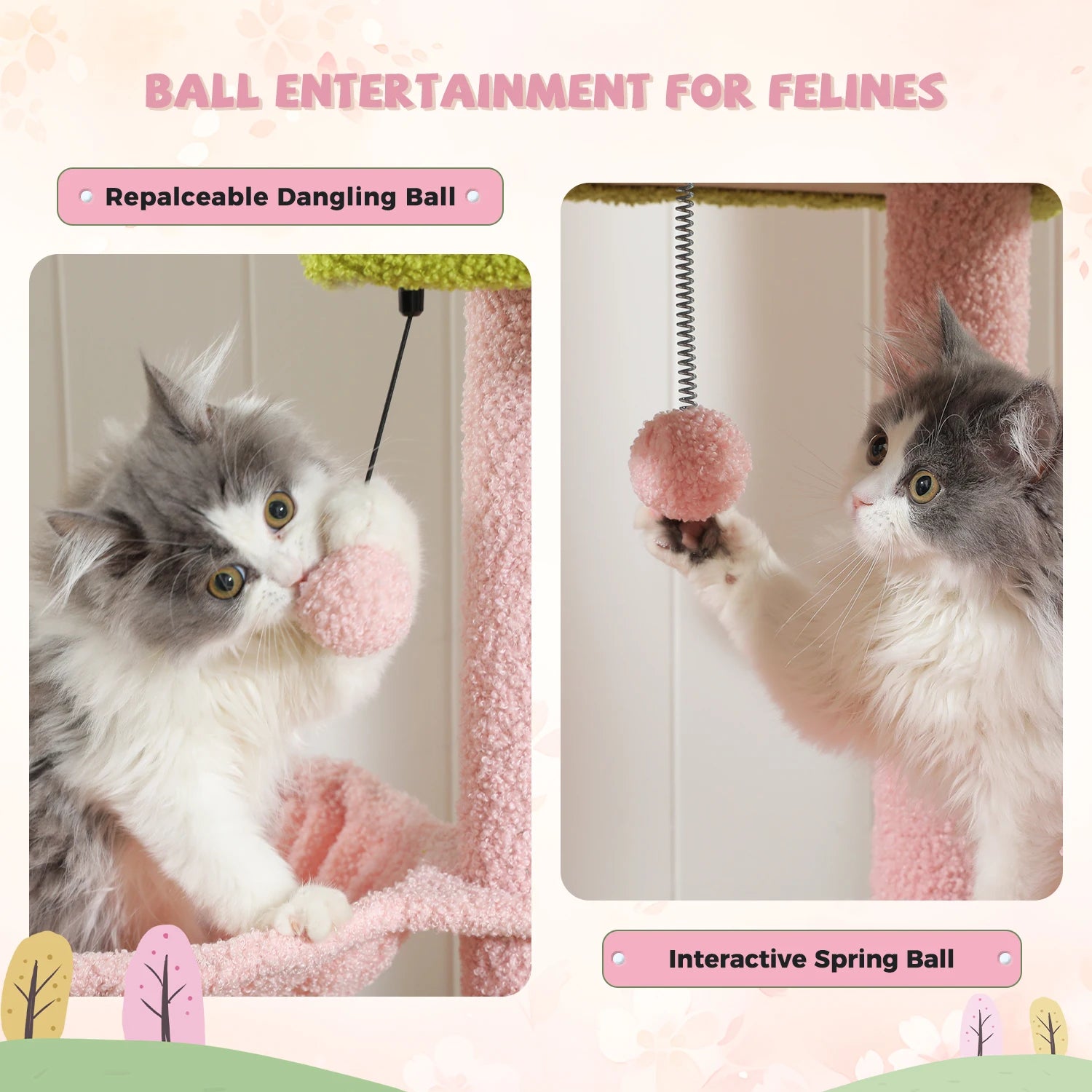 Adjustable Floor-to-Ceiling Cat Tree Tower – Tall Indoor Cat Furniture with Hammock, Cozy Condo & Sisal Scratching Posts