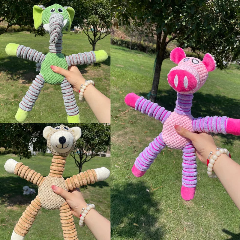 Indestructible Squeaky Plush Dog Toy – Durable Animal-Shaped Chew Toy for Large Dogs