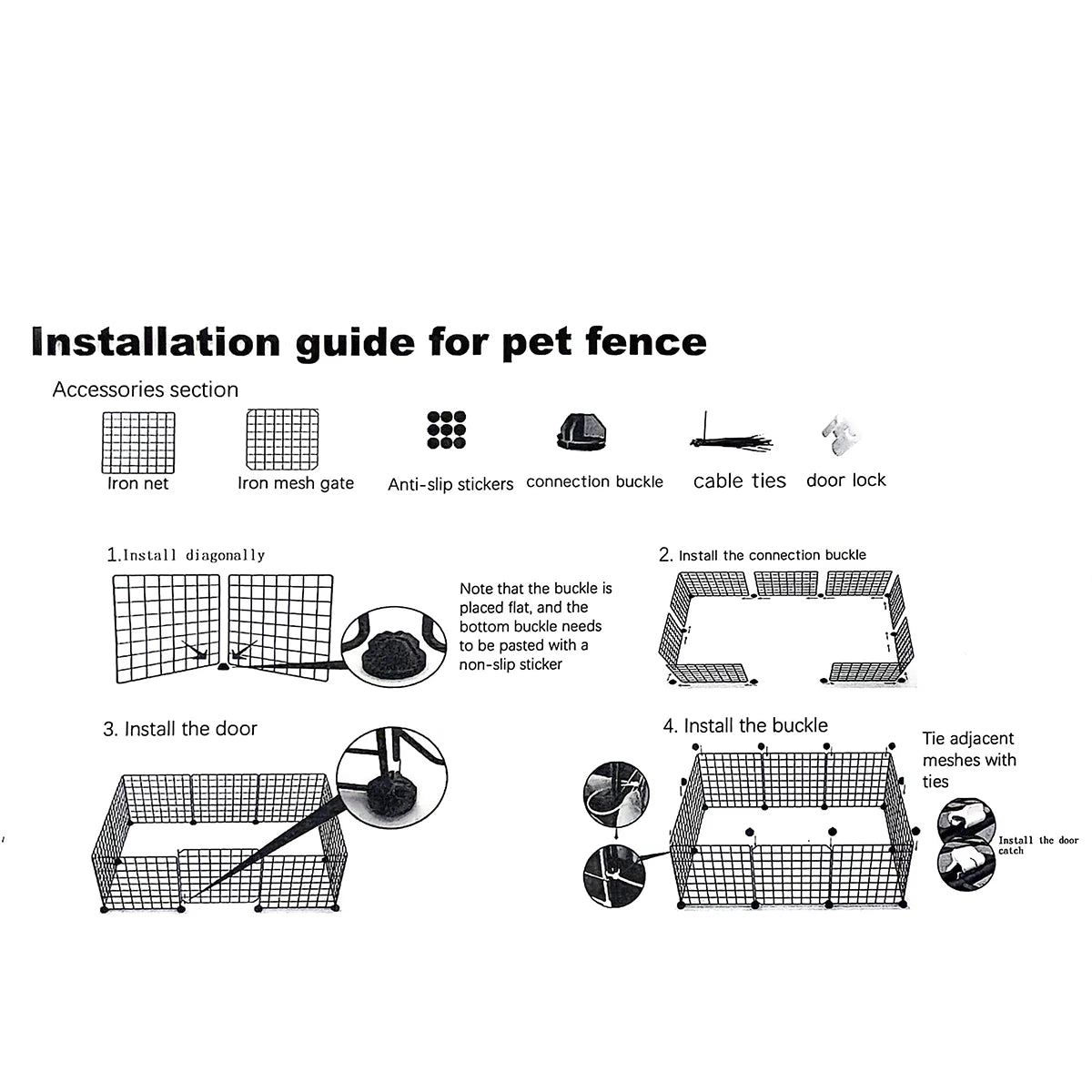 Indoor Puppy Fence with Toilet Area – Small Dog Kennel with One Bedroom, One Bathroom Design & Anti-Jailbreak Partition