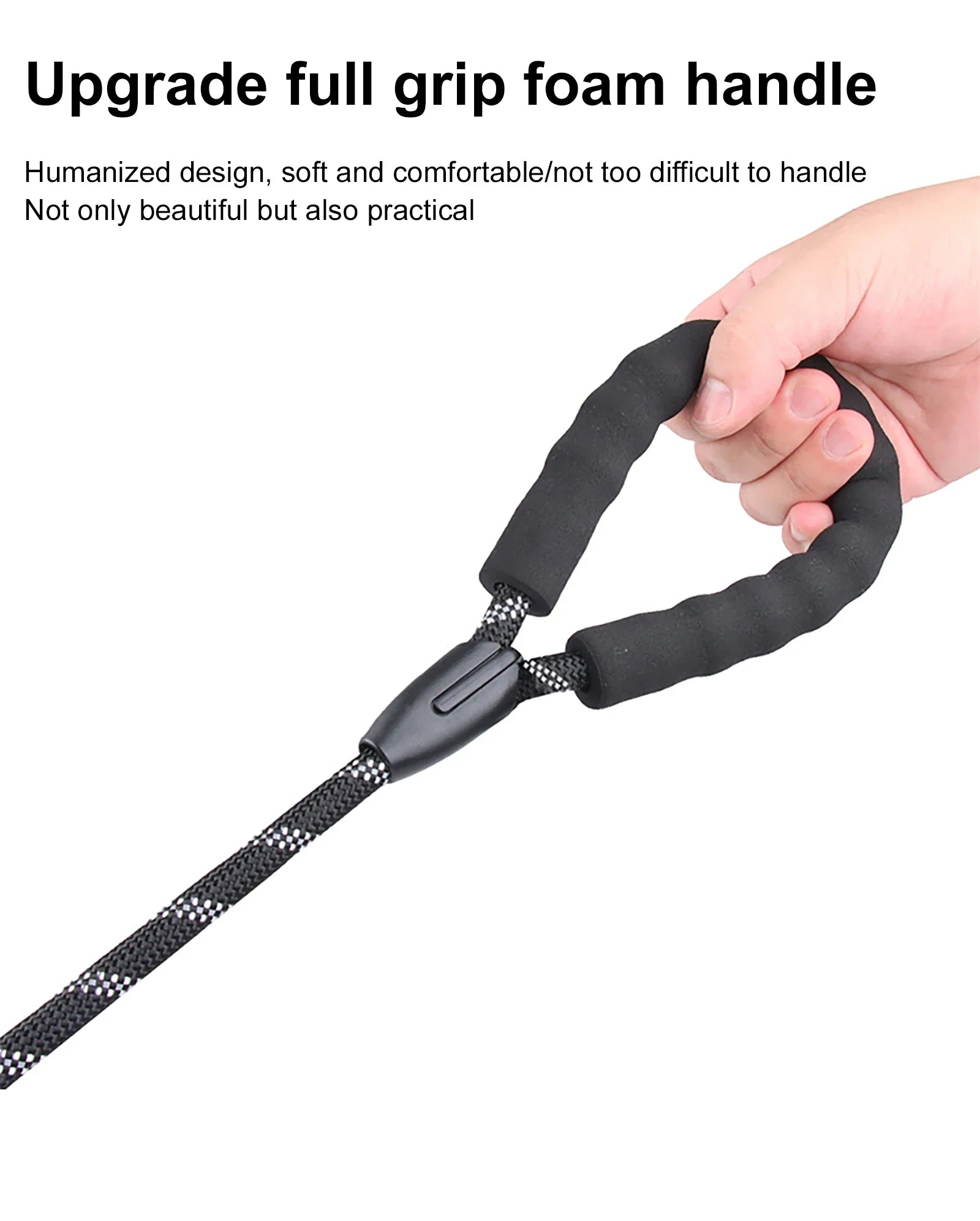 1.5m Reflective Nylon Dog Leash – Strong, Comfortable, and Safe for All Dog Sizes