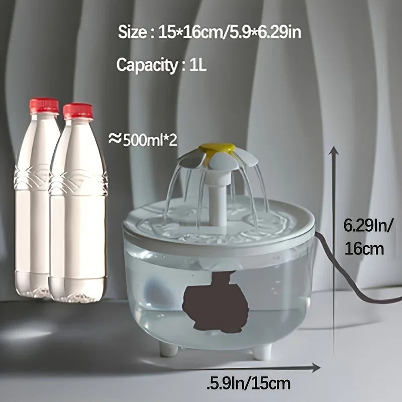 1200mL Automatic Pet Water Fountain – USB Electric Quiet Cat & Dog Water Dispenser with Filter