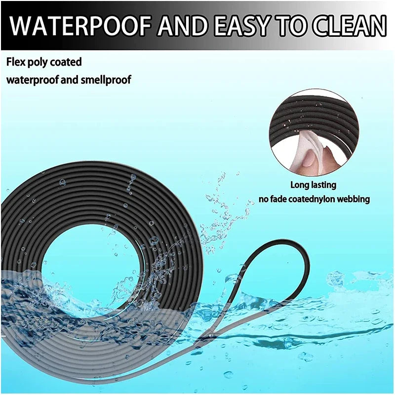 Waterproof Long Dog Training Leash – Durable PVC Lead for Recall, Yard, Beach & Outdoor Play (5FT, 10FT, 20FT, 30FT)