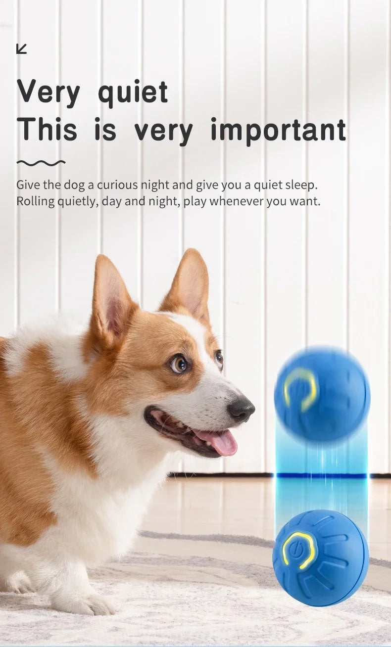 Smart Electronic Interactive Pet Toy Ball – USB Rechargeable Moving, Jumping & Bouncing Ball for Dogs & Cats