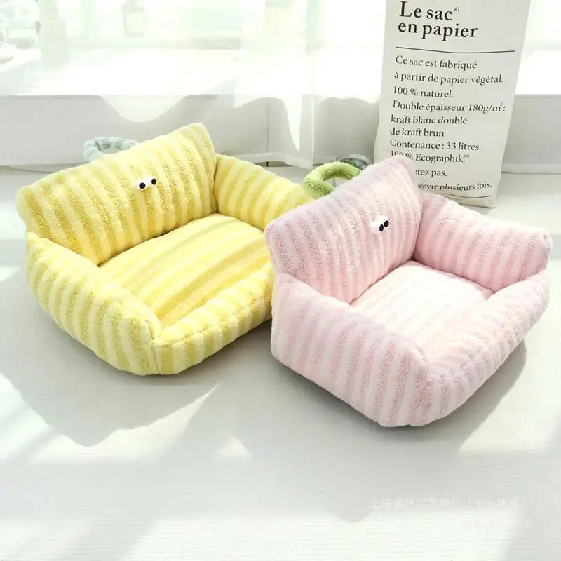 Winter Warm Puppy Sofa Bed – Cozy Cat & Dog Kennel Nest with Cushion Mat