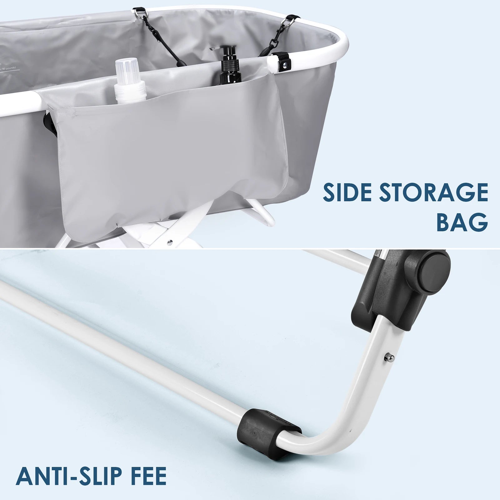 Portable Dog Bath Tub – Collapsible Pet Bathtub with Adjustable Height & Shower Hole for Dogs & Cats