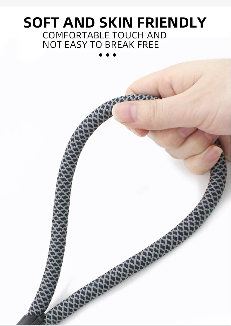 2-in-1 Classic Dog Collar and Leash Set – Adjustable Black Mesh P Rope Nylon Training Harness with Slip Strap