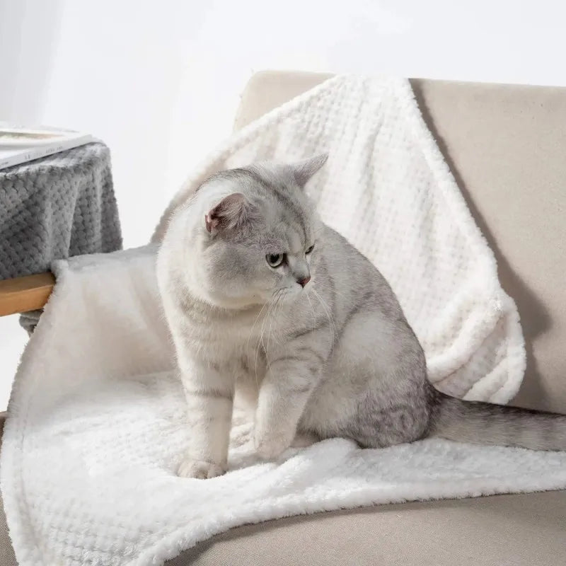 Warm Fleece Pet Blanket – Soft Plush Throw for Puppies, Dogs, Cats | Cozy Couch & Bed Cover