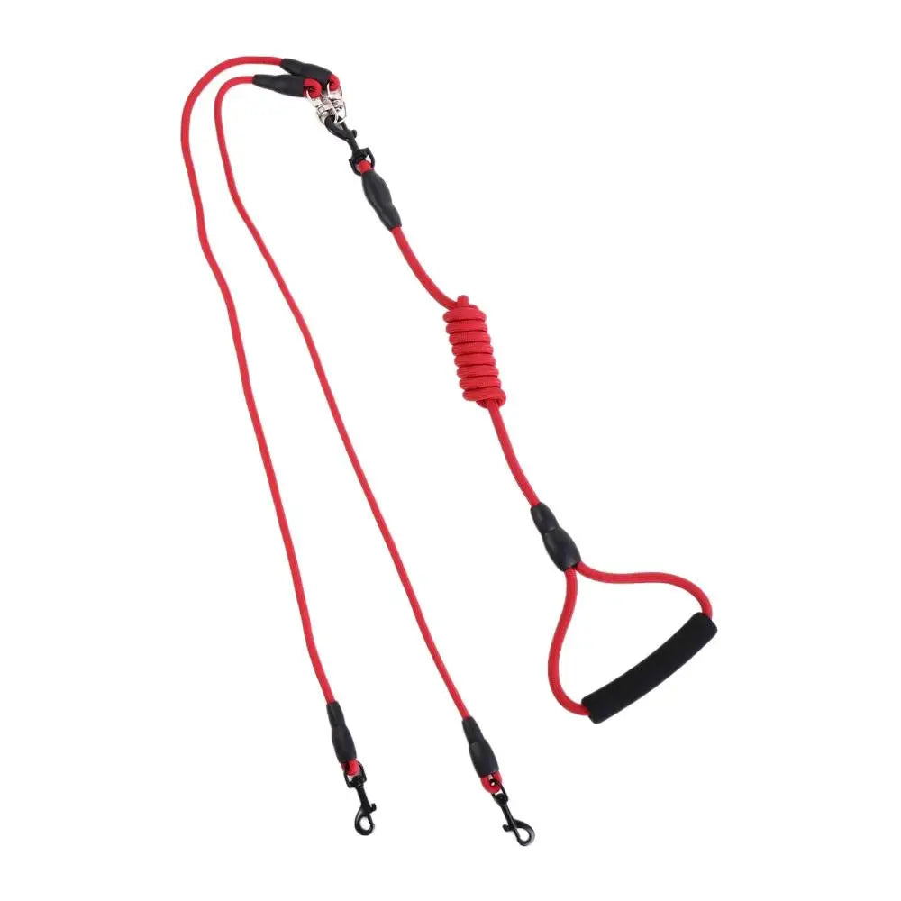 2/3/4 Way Dog Leash with Foam Handle – Durable 120cm Nylon Detachable Multi-Dog Leash for Walking & Training