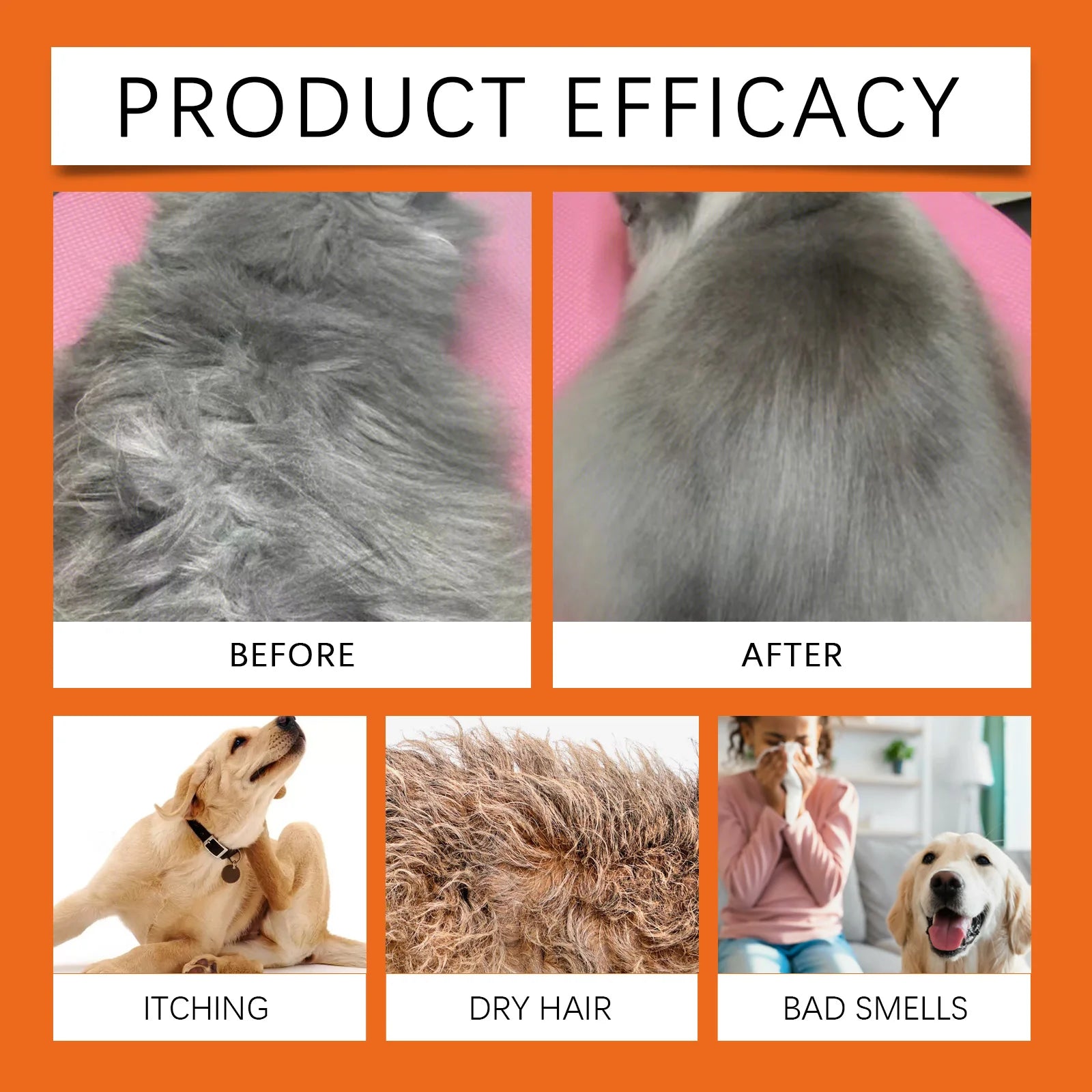 Natural Pet Shampoo for Dogs & Cats – Odor Control & Flea Repellent with Coconut Oil Formula