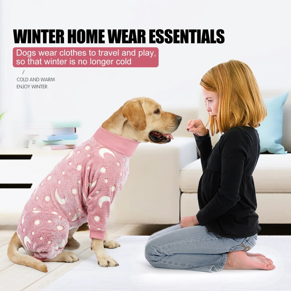 Winter Fleece Dog Jumpsuit – Warm Pet Pajamas for Small to Large Dogs